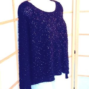 Sparkly Eyelash Confetti MetallicThreads Sweater